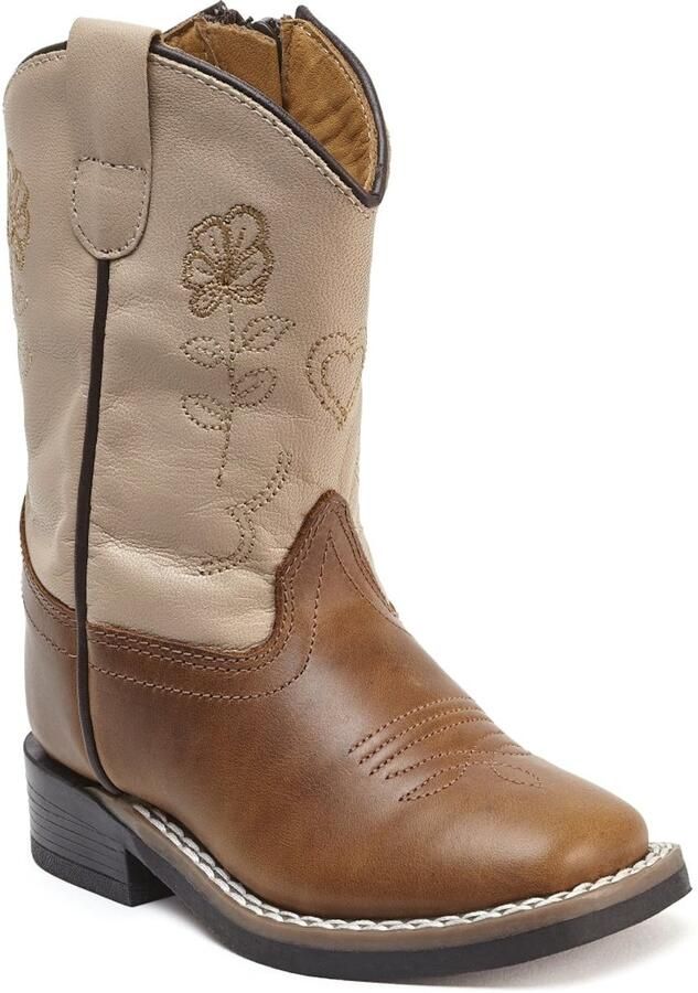 Bootstock x Chesterfield Creme Mini Cowboylaarzen Peuters Creme Leer