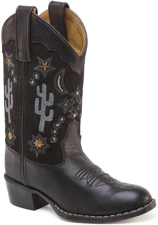 Bootstock Yucca Cowboylaarzen Tieners Zwart Leer