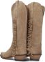 Bootstock Ruffle High Shaft Women Cowboylaarzen Western Laarzen Dames Beige - Thumbnail 1