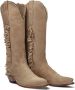 Bootstock Ruffle High Shaft Women Cowboylaarzen Western Laarzen Dames Beige - Thumbnail 3