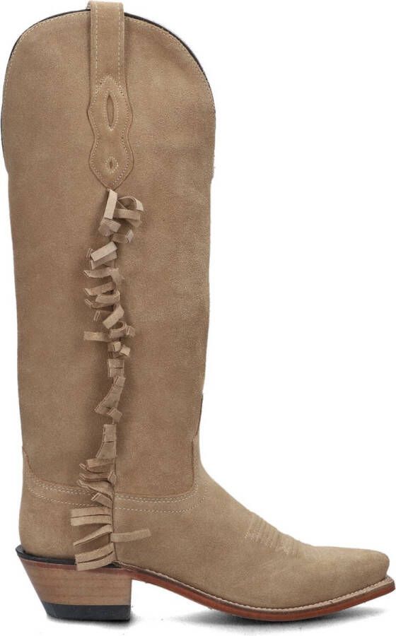 Bootstock Ruffle High Shaft Women Cowboylaarzen Western Laarzen Dames Beige