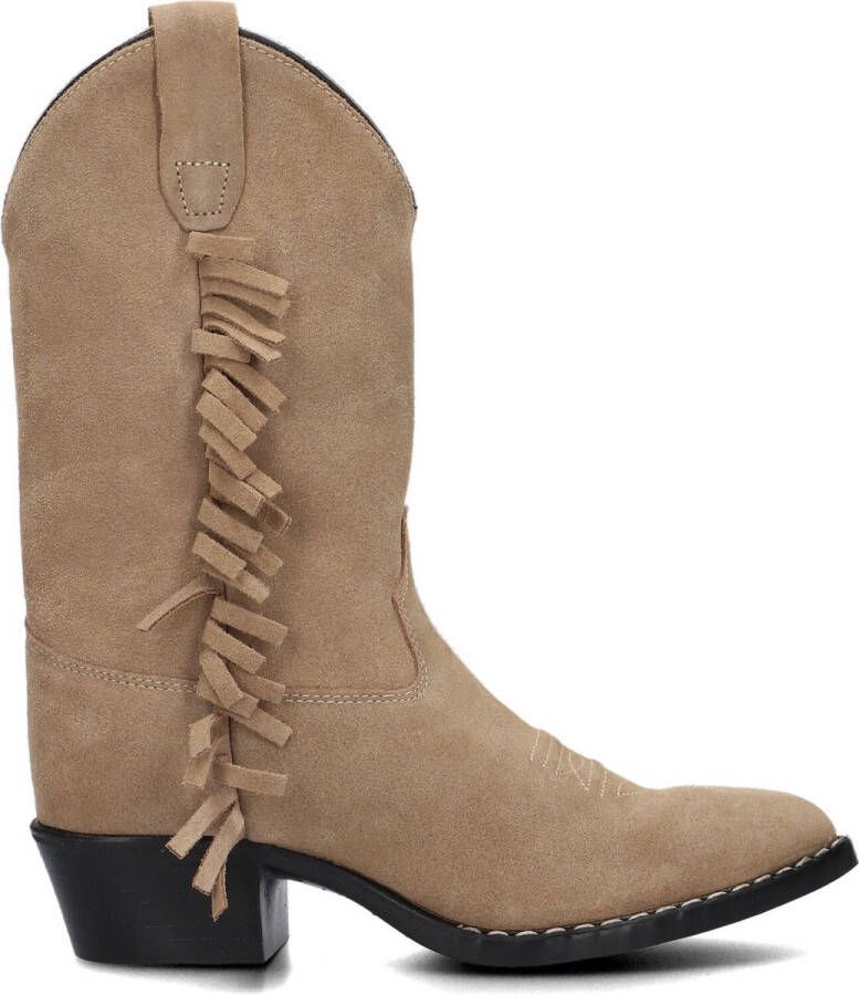 Bootstock suède cowboylaarzen met franjes beige Meisjes Suede Effen 36