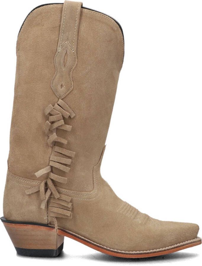 Bruin Tinten Ruffle Sand Women Cowboylaarzen Western Laarzen Dames Beige