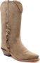 Bruin Tinten Ruffle Sand Women Cowboylaarzen Western Laarzen Dames Beige - Thumbnail 1