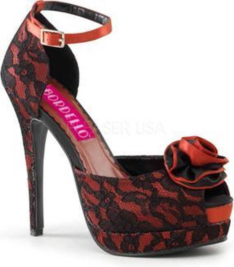 Bordello Sandaal met enkelband 38 Shoes BELLA 17 Rood Zwart - Foto 1