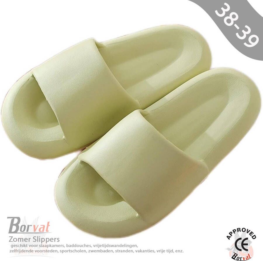Borvat Zomer Slippers Wolky Dichte Slippers Paar Thuis Outdoor Slipper Zomer Strand Slaapkamer Schoenen Dames Slippers Dikke Bodem Sandalen Unisex Licht groen