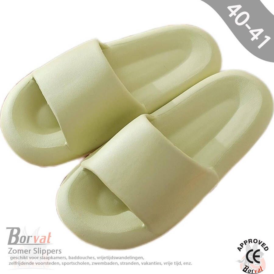 Borvat Zomer Slippers Wolky Dichte Slippers Paar Thuis Outdoor Slipper Zomer Strand Slaapkamer Schoenen Dames Slippers Dikke Bodem Sandalen Unisex Licht groen