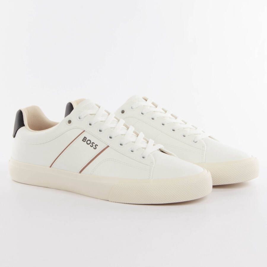 BOSS Lage Sneakers Heren Aiden_tenn Maat: 46 Materiaal: Leatherlook Kleur: Wit