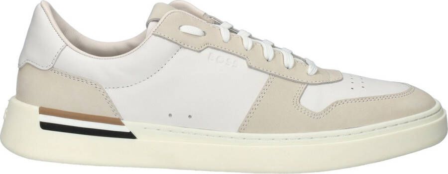 Hugo Boss Witte Leren Sneakers Trendy Design White Heren