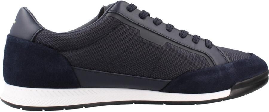 Hugo Boss Black sneakers donkerblauw koeleder suede element