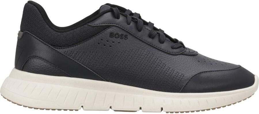 BOSS Lage Sneakers Heren Titanis_runn Maat: 39 Materiaal: Leer Kleur: Blauw