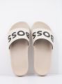 Boss Badslippers met label in reliëf model 'ARYEH' - Beige