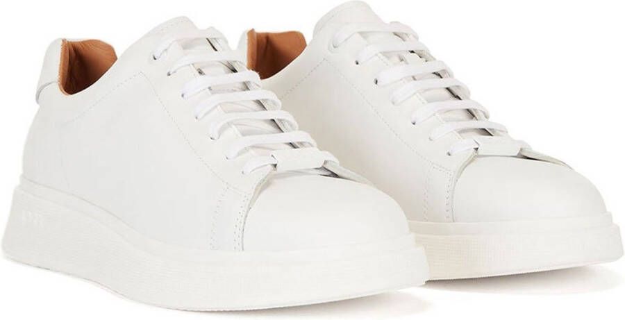 Hugo Boss Low-top lederen sneakers met merk baas bulton_runn_lt op 10240265 01 wit Heren