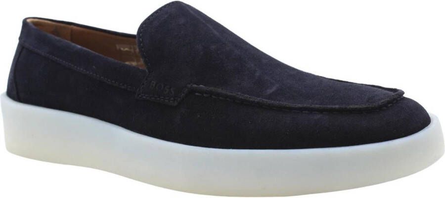 BOSS Clay Loafer Instappers Suède Instapper Heren Blauw