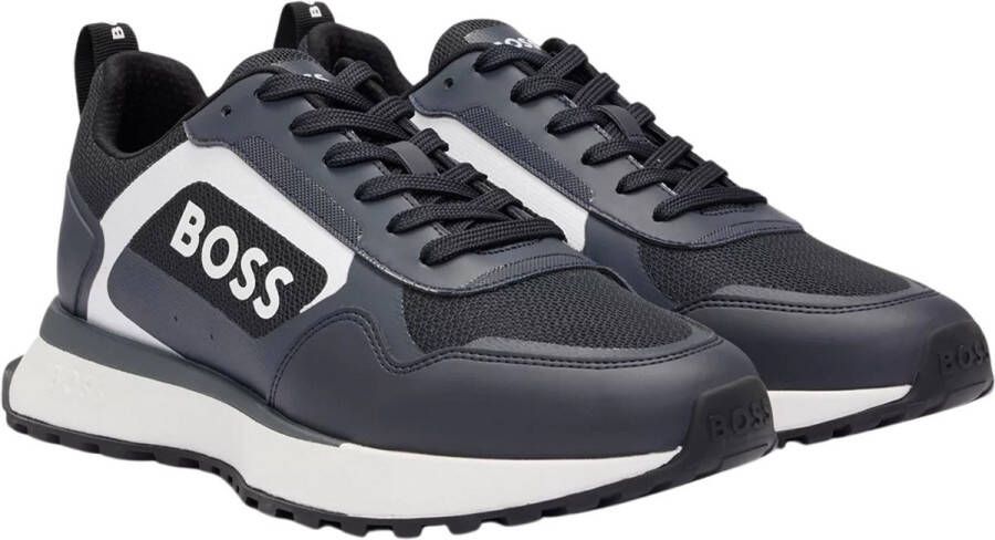 BOSS Lage Sneakers Heren Jonah_runn Maat: 44 Materiaal: Textiel Kleur: Blauw