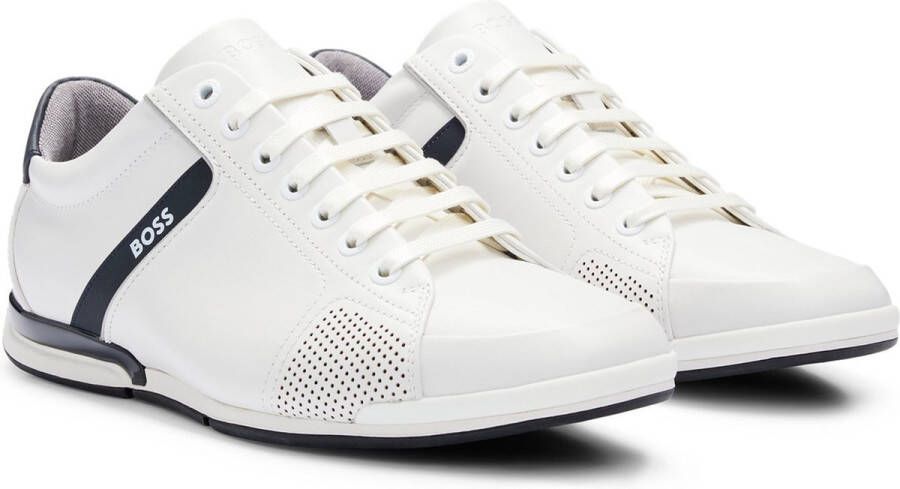 BOSS Lage Sneakers Heren Saturn Lowp Maat: 43 Materiaal: Leer Kleur: Wit