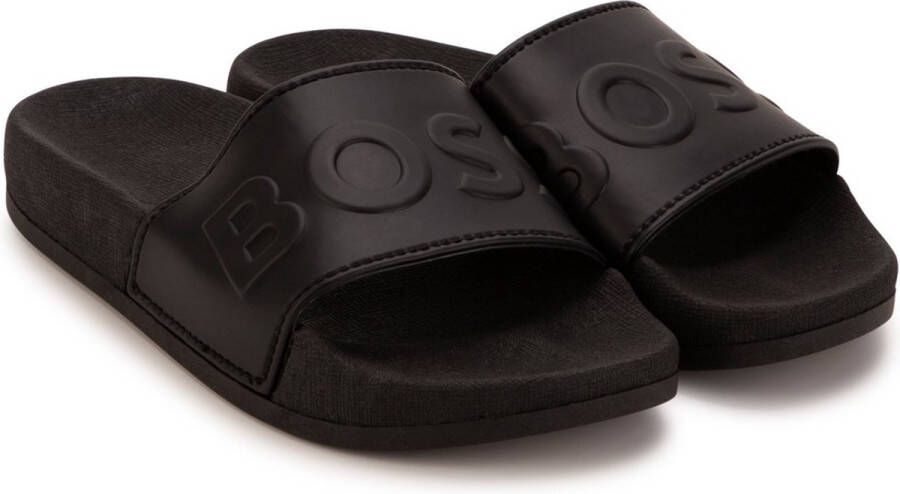 Boss Aqua Slides J29305 09B voor een Zwart Slippers