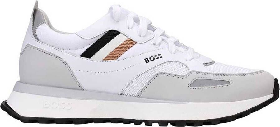 Hugo Boss Sportieve Stijl Witte Sneakers met Merks Kenmerkende Gestreepte Tape White Heren