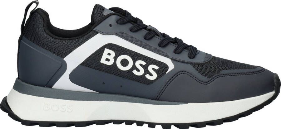 BOSS Lage Sneakers Heren Jonah_runn Maat: 44 Materiaal: Textiel Kleur: Blauw