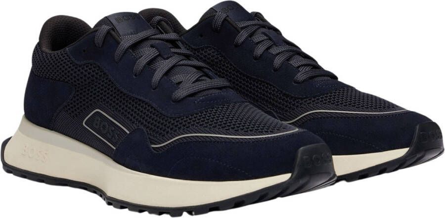 BOSS Jonah_runn Sneakers Suède Heren Blauw