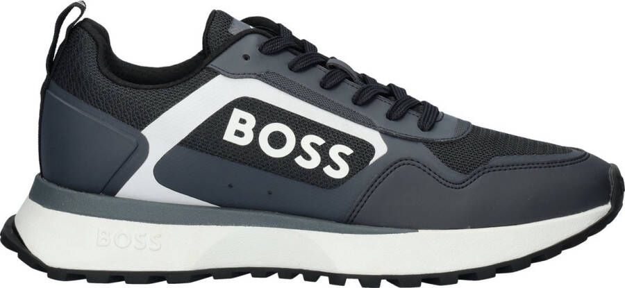 BOSS Lage Sneakers Heren Jonah_runn Maat: 44 Materiaal: Textiel Kleur: Blauw