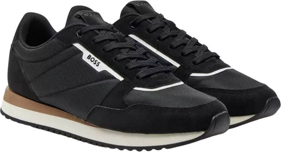 BOSS Lage Sneakers Heren Kai Runn Maat: 42 Materiaal: Mesh Kleur: Zwart