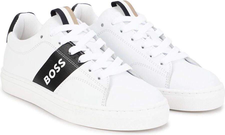 Boss Kids J29336 Lage sneakers Leren Sneaker Jongens Wit