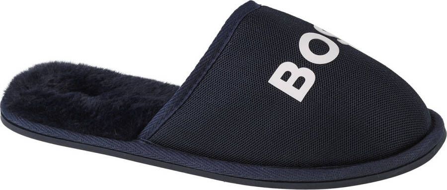 BOSS Logo Slippers J29312-849 voor een Marineblauw Pantoffels