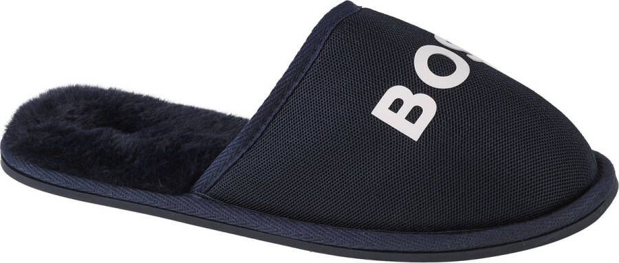 Boss Logo Slippers J29312-849 voor een Marineblauw Pantoffels