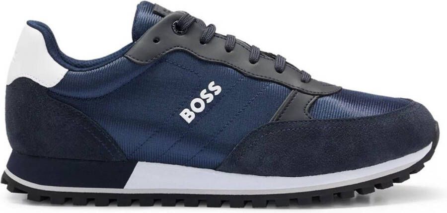 BOSS Lage Sneakers Heren Parkour-l Runn Maat: 42 Materiaal: Leer Kleur: Blauw - Foto 2