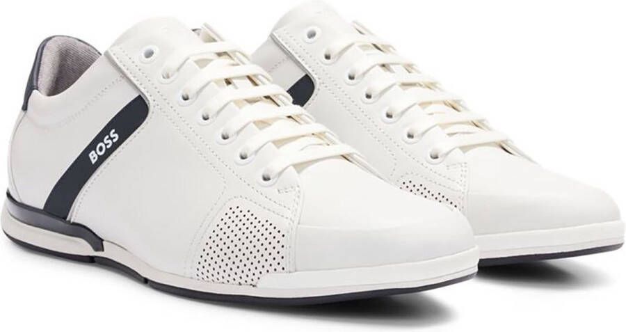 BOSS Lage Sneakers Heren Saturn Lowp Maat: 40 Materiaal: Leer Kleur: Wit
