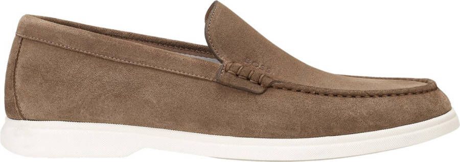 BOSS Sienne_loaf Loafers Suède Instapper Heren Bruin