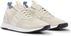 Boss Sneakers van leermix met labeldetail model 'Titanium'