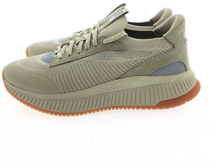 Hugo Boss Beige High Top Stoffen Sneakers Beige Heren