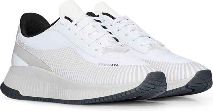 Hugo Boss Dynamische Mesh Sneakers met Dubbel Monogram White Heren