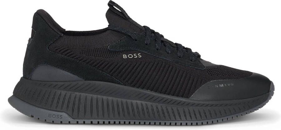 Hugo Boss Sneaker met gebreid bovenwerk en suède details