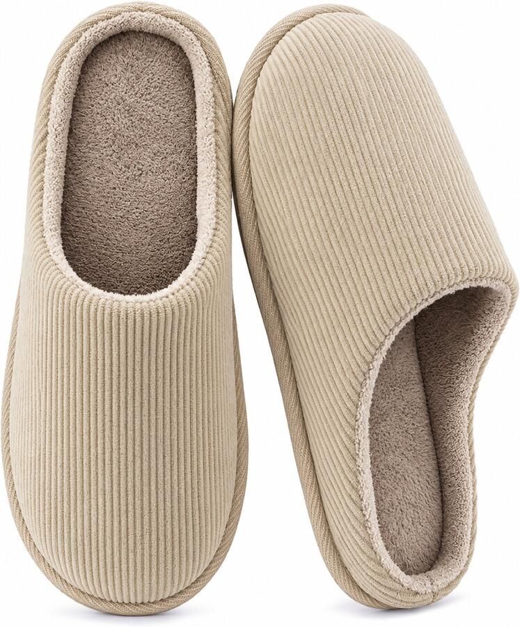 BOTC Pantoffels Dames Sloffen Anti-slip Warme Huisschoenen Bruin