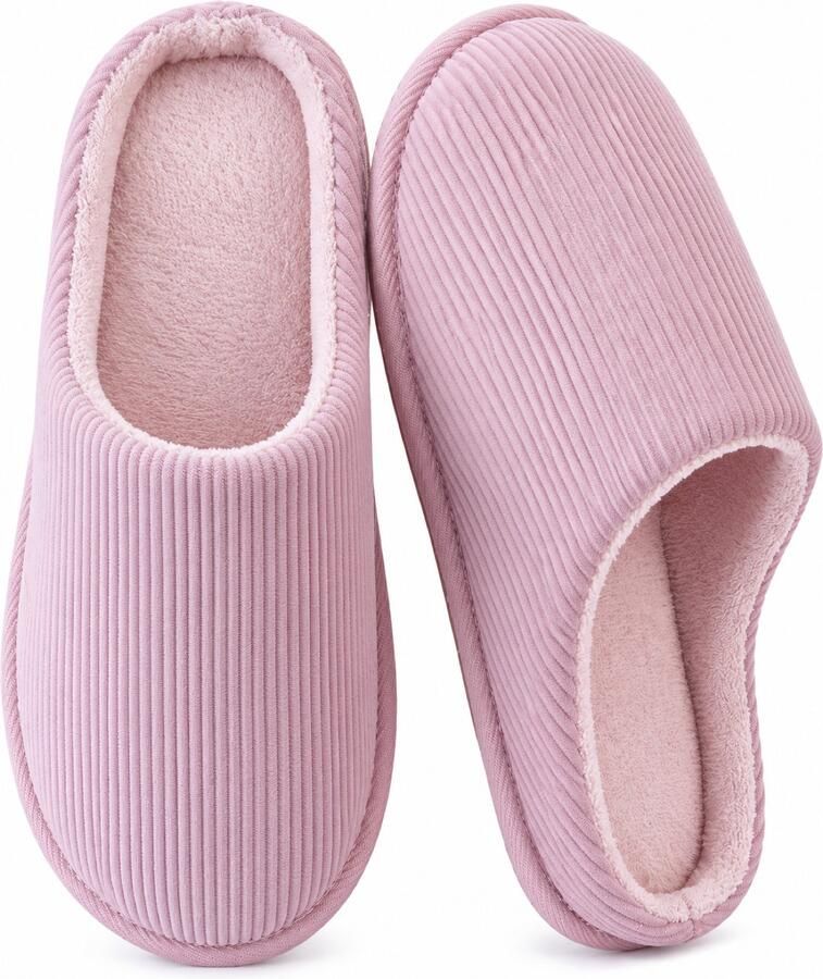 BOTC Pantoffels Dames Sloffen Anti-slip Warme Huisschoenen Roze