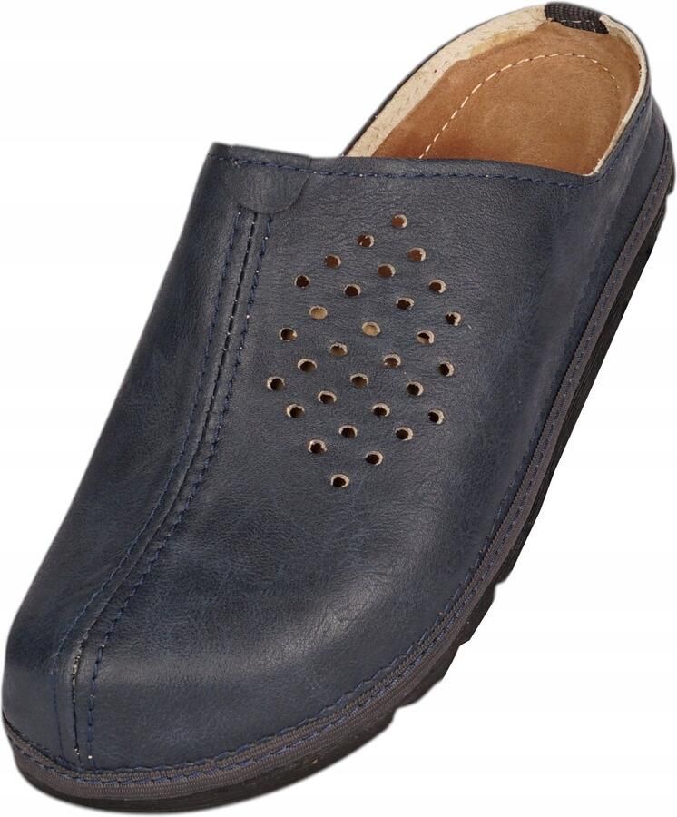 Botiga Dames Leren Pantoffels Comfortabel Instappers Thuiswerk Tuin Blauw
