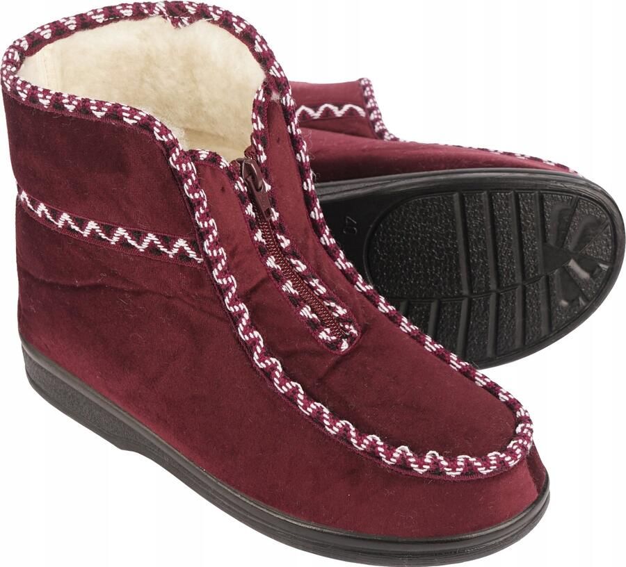 Botiga Dames Pantoffels Hoge Wollaars Bordeaux
