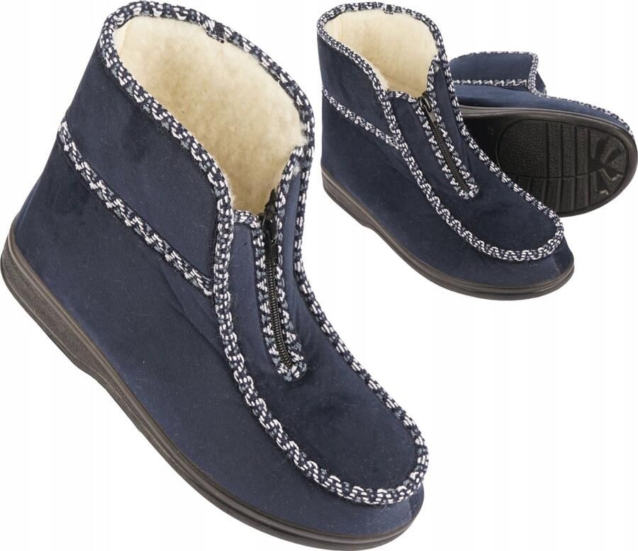 Botiga Dames Pantoffels Hoge Wollelaars Blauw