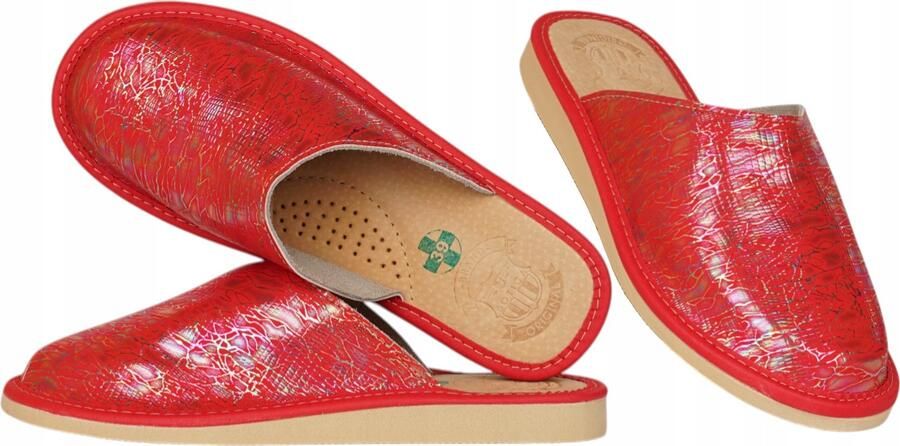 Botiga Dames Pantoffels Leer Rood Comfortabel & Ademend