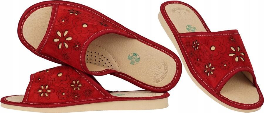 Botiga Dames Pantoffels van Zacht Suède Leer Rood