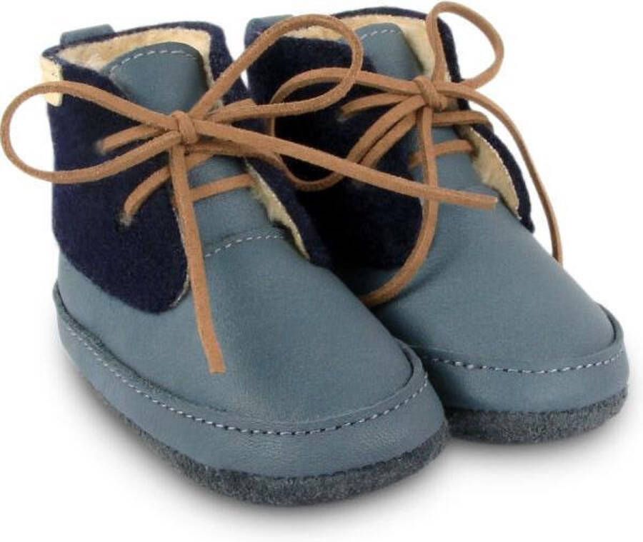 Boumy -Babyschoentjes-Lima-Leer-Patrol-Leather-Navy-Pigalle-Tweed