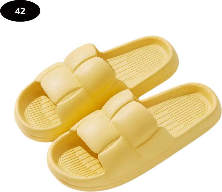 Bovista Badslippers Dames Comfortabel Flip Flops Sauna Zomer Geel