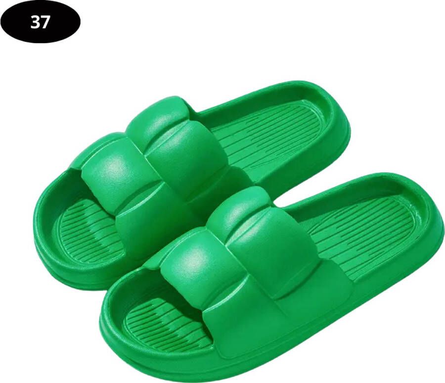 Bovista Badslippers Dames Comfortabel Flip Flops Sauna Zomer Groen