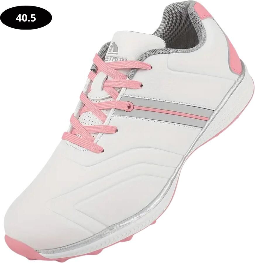 Livano Golfschoenen Dames- Sneakers Golfkleding Golfschoenen Antislip Waterdicht Golfen Wit & Roze - Foto 1