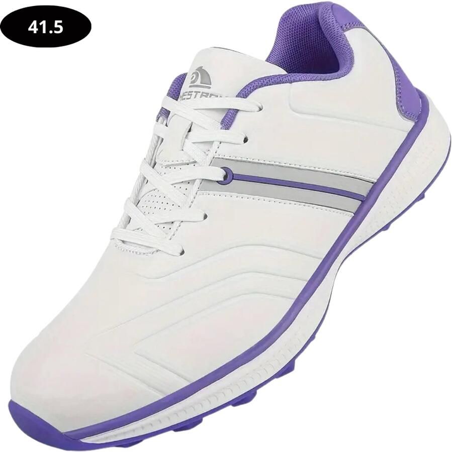 Bovista Golfschoenen Dames- Sneakers Golfkleding Golfschoenen Antislip Waterdicht Golfen Wit & Paars