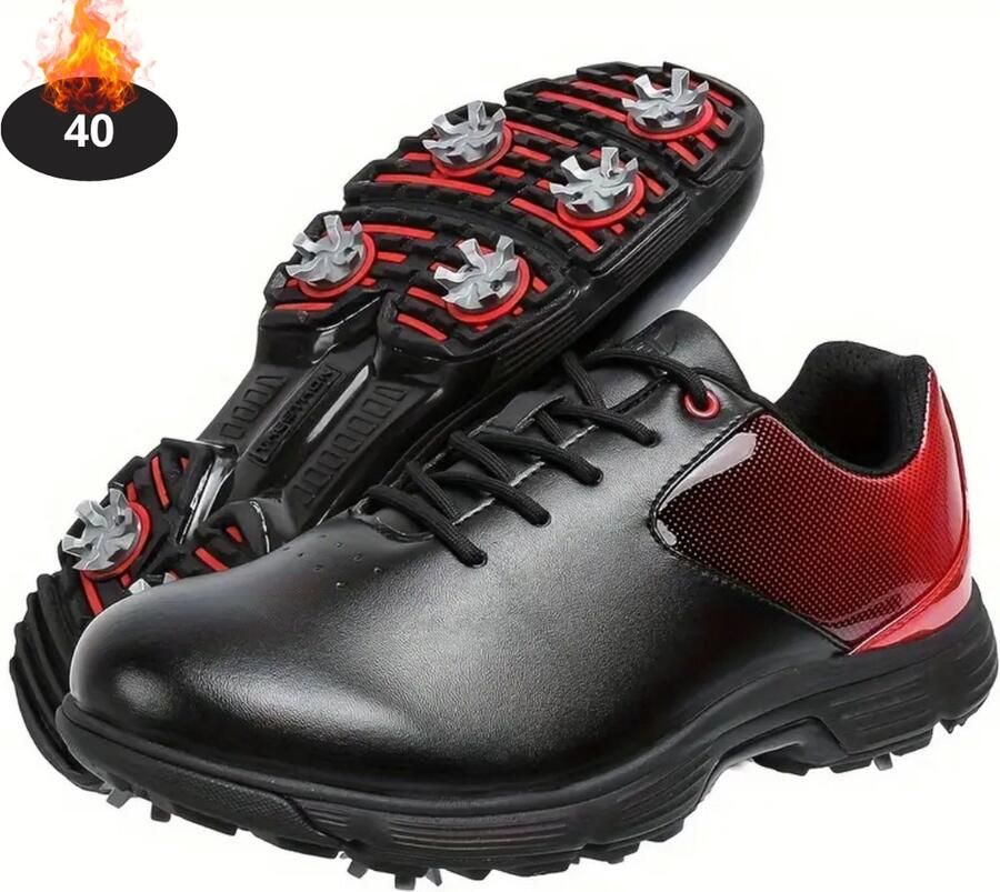 Nivard Golfschoenen Heren Golfkleding Golfschoenen Antislip Waterdicht Golfen Met Spikes Zwart