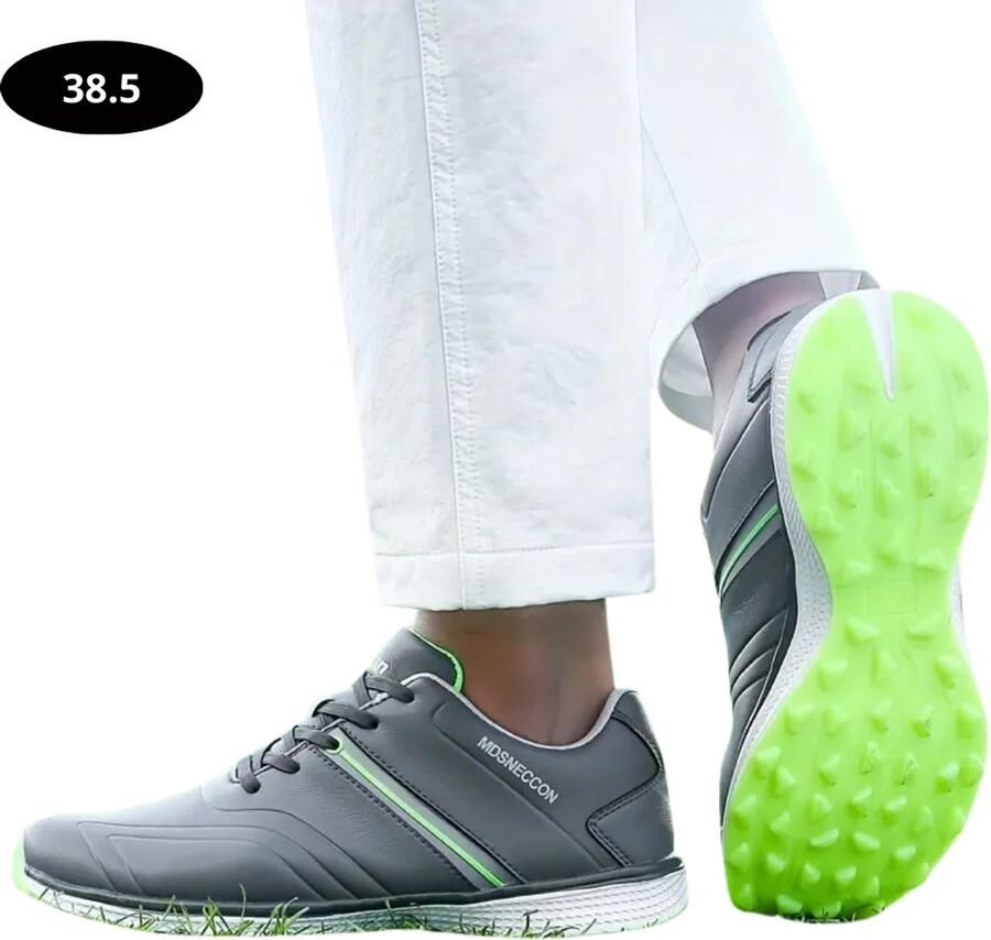 Bovista Golfschoenen Heren Sneakers Golfkleding Golfschoenen Antislip Waterdicht Golfen Donker Grijs